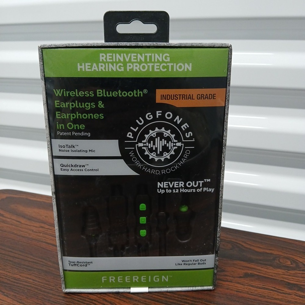 Plugfones FreeReign Bluetooth Ear plug Ear buds Work Headphones Industrial OSHA